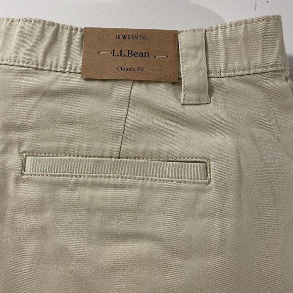 NEW WOMENS KHAKI PANTS LL BEAN SZ 18 Medium Tall classic fit - Picture 5 of 7